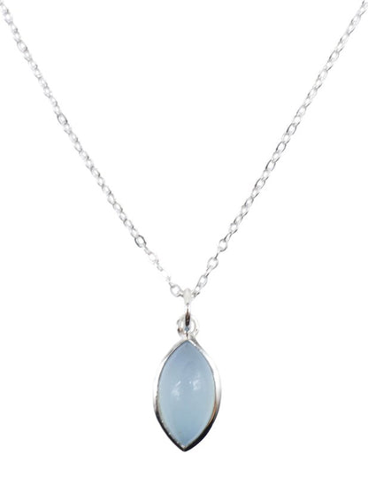 Collier Argent 925 'Larme Argentée' — Aigue Marine