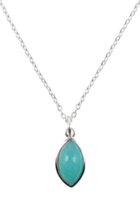 Collier Argent 925 'Larme Argentée' — Amazonite