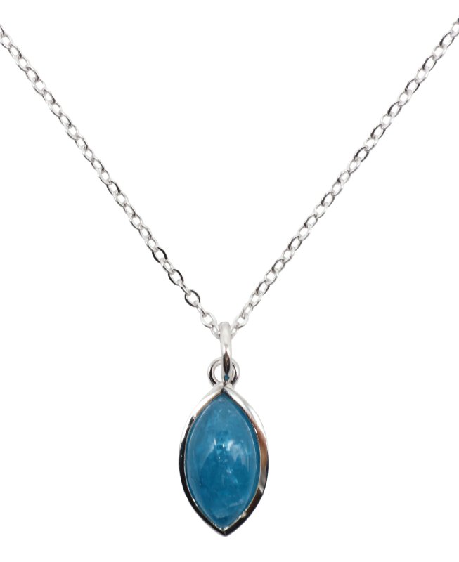 Collier Argent 925 'Larme Argentée' — Apatite