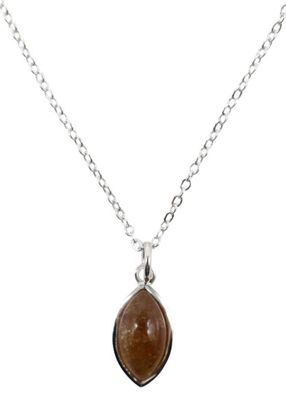 Collier Argent 925 'Larme Argentée' — Grenat