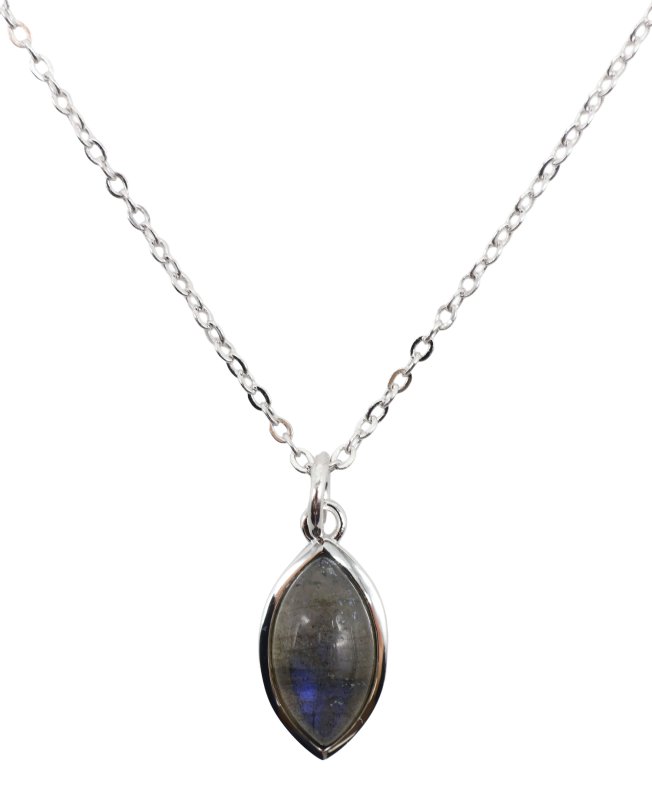 Collier Argent 925 'Larme Argentée' — Labradorite