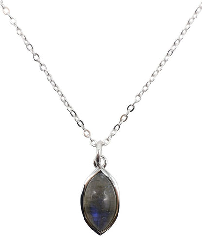 Collier Argent 925 'Larme Argentée' — Labradorite