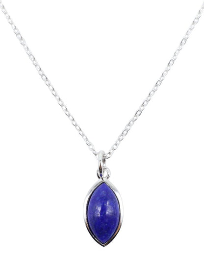 Collier Argent 925 'Larme Argentée' — Lapis Lazuli