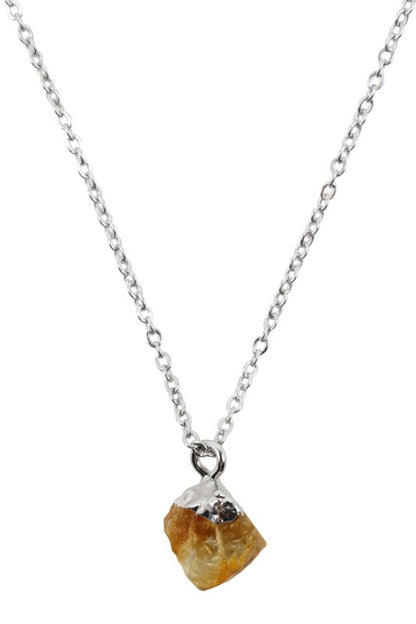 Collier Argent 925 'Cristal Sauvage' — Citrine