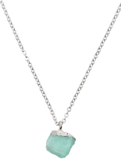 Collier Argent 925 'Cristal Sauvage' — Emeraude