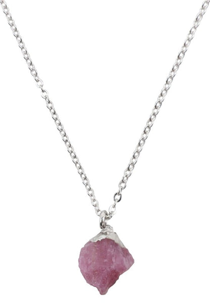 Collier Argent 925 'Cristal Sauvage' — Rubis