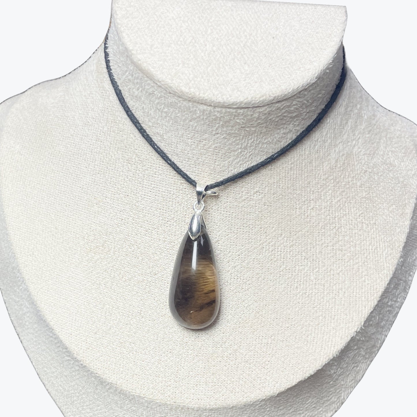 pendentif quartz enfumé goutte