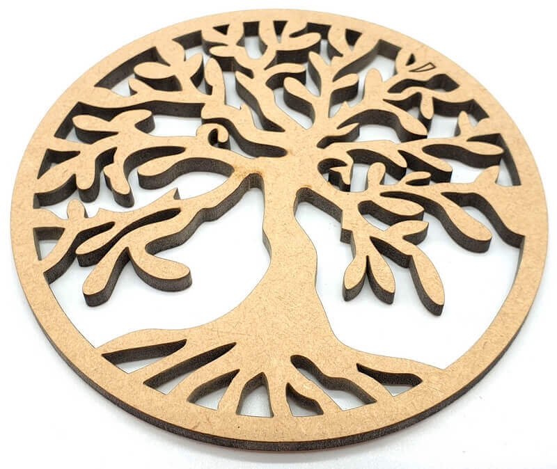 Plaque Bois Arbre de Vie Sculptée