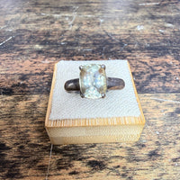 Bague citrine rectangulaire
