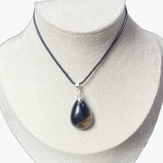 pendentif quartz enfumé goutte