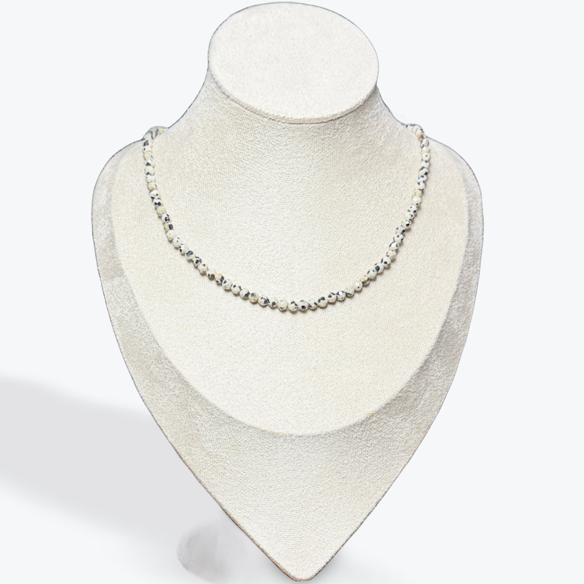 Collier Jaspe Dalmatien Facetté - 2