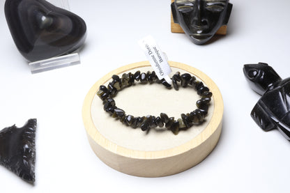 Bracelet Obsidienne Dorée