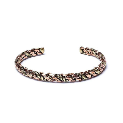 Bracelet torsadé couleur bronze/or - triple torsade