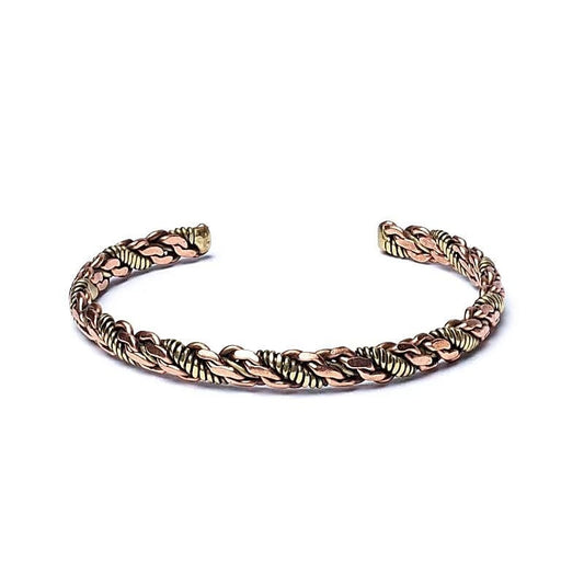Bracelet torsadé couleur bronze/or - triple torsade