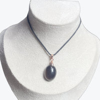 Pendentif quartz enfumé ovale