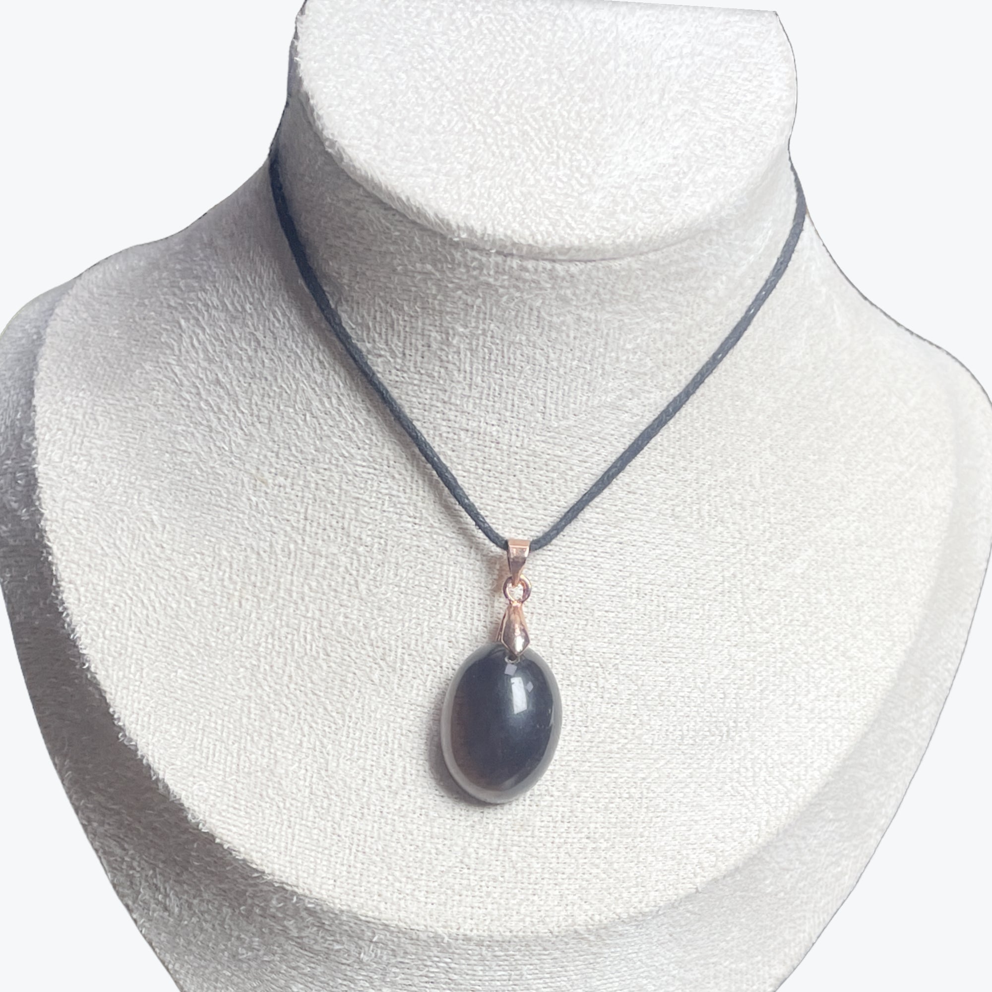 Pendentif quartz enfumé ovale