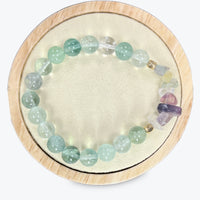 Bracelet En Fluorite Avec Séparations Dorées
