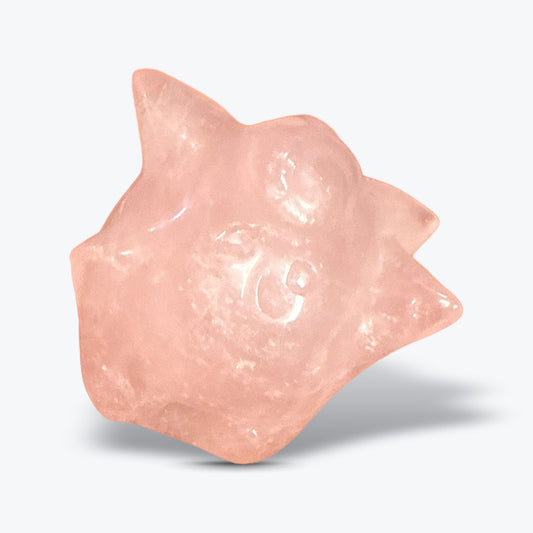 Figurine Rondoudou Pokémon en Quartz Rose Naturel poli – Madagascar - Pièce unique | 34gr - 3,5x4cm