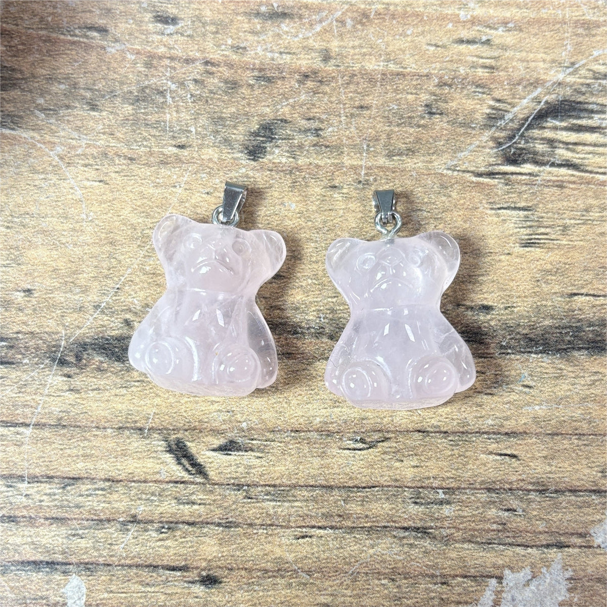 Pendentif Nounours Quartz rose du brésil