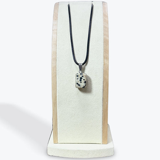 Pendentif Jaspe Dalmatien cube
