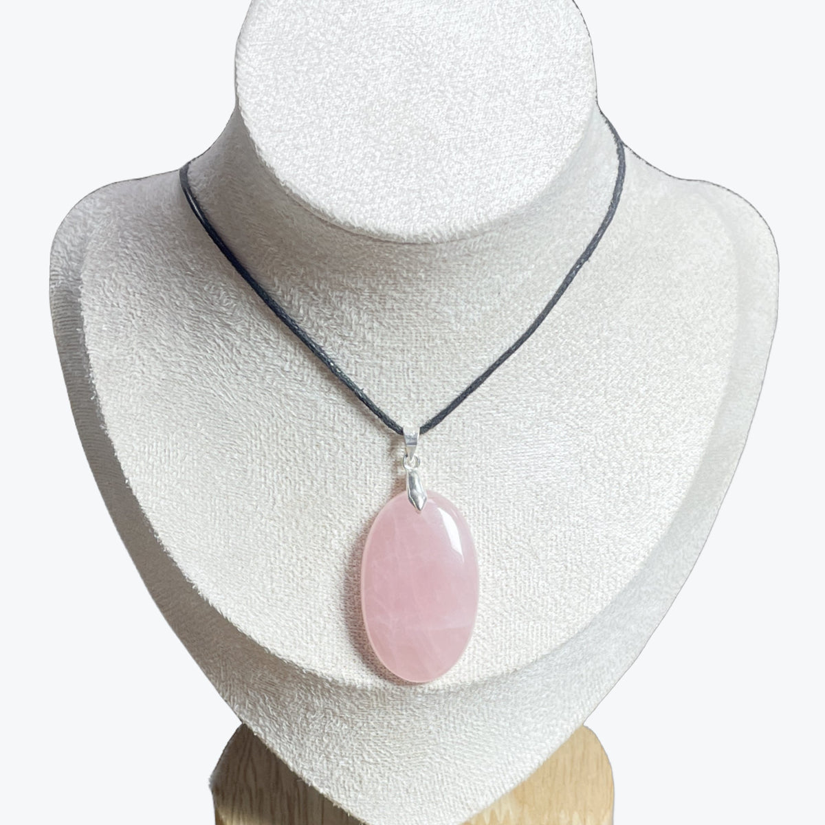 Pendentif quartz rose ovale – photo 2