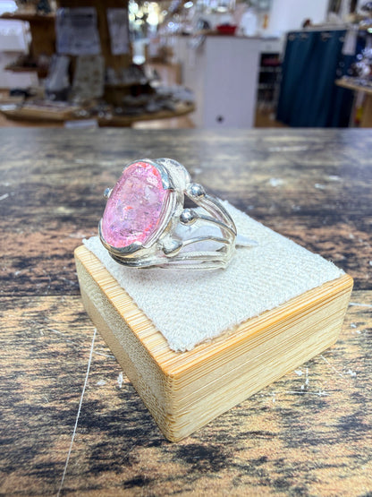 Bague Tourmaline rose semi-clos