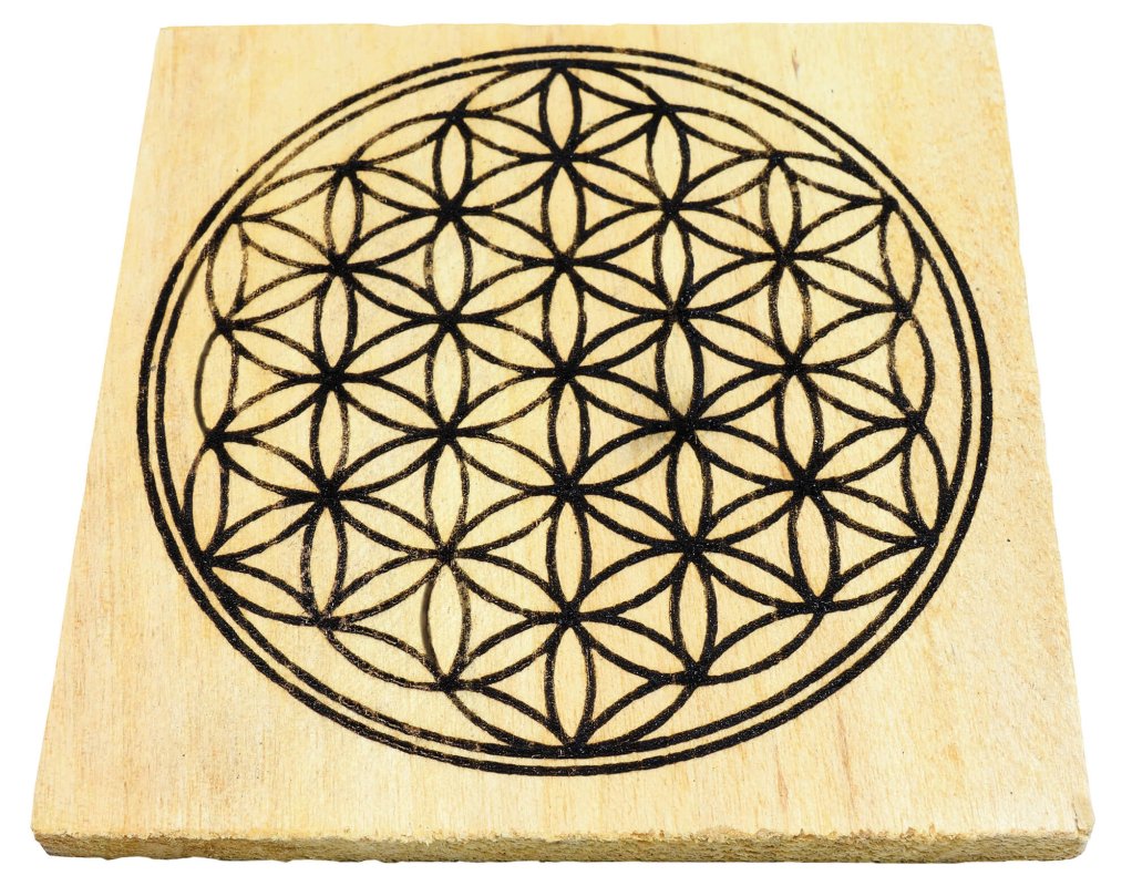 Plaque Rechargement Palo Santo Fleur de Vie 10cm