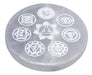 Plaque Sélénite Bouddha 7 Chakras 10cm