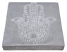 Plaque Sélénite Main de Fatima Carrée 10cm