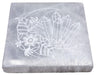 Plaque Sélénite Lune & Minéraux 10cm