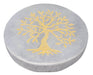 Plaque Sélénite Arbre de Vie doré 10cm
