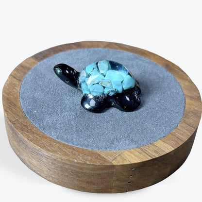 Tortue en Résine avec Turquoise