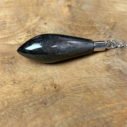 Magnifique Pendule Obsidienne