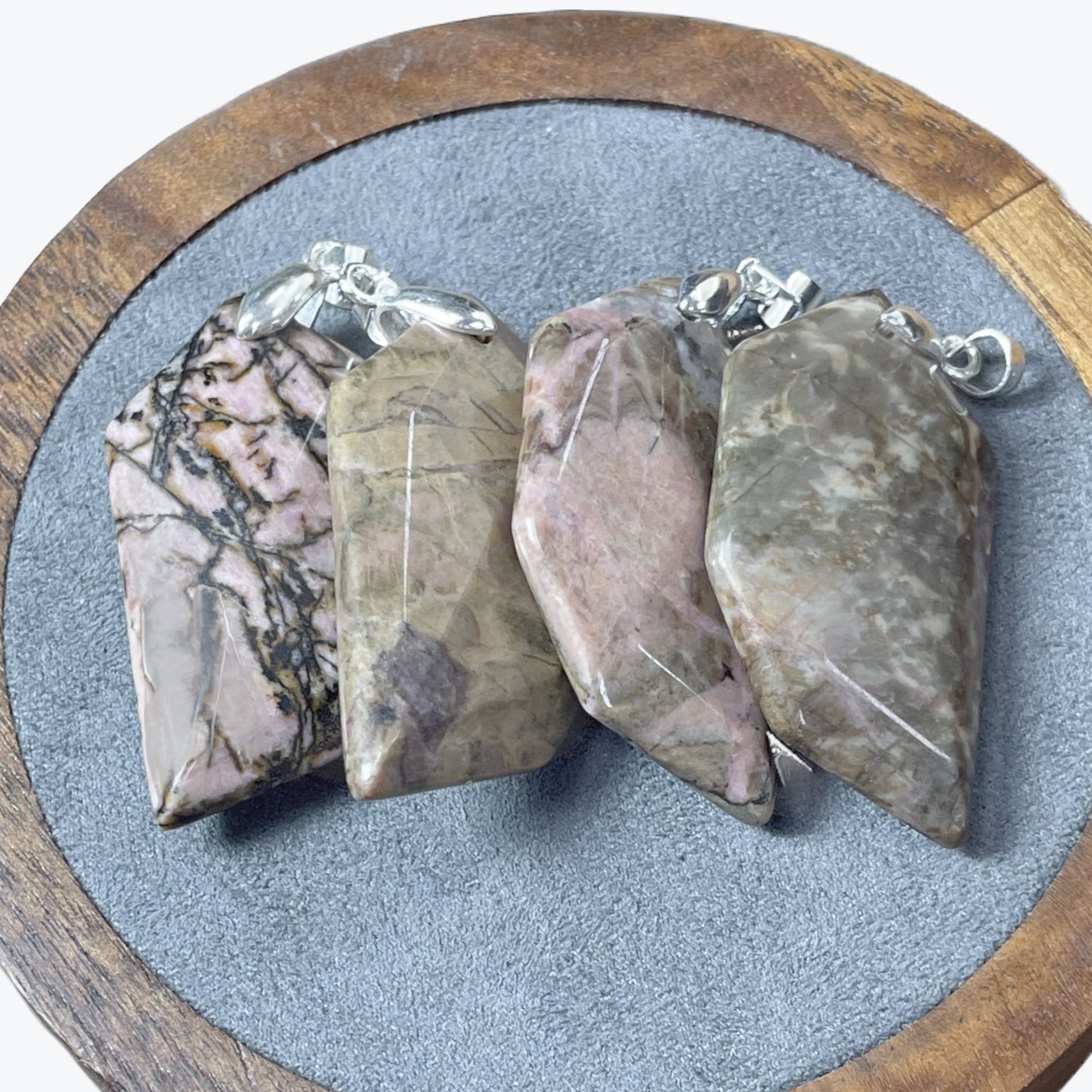 Pendentif Rhodonite facetté