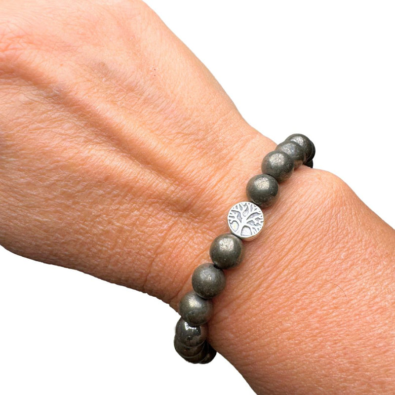 Bracelet Protection en Pyrite — Prospérité et Confiance - Tatum Cristal