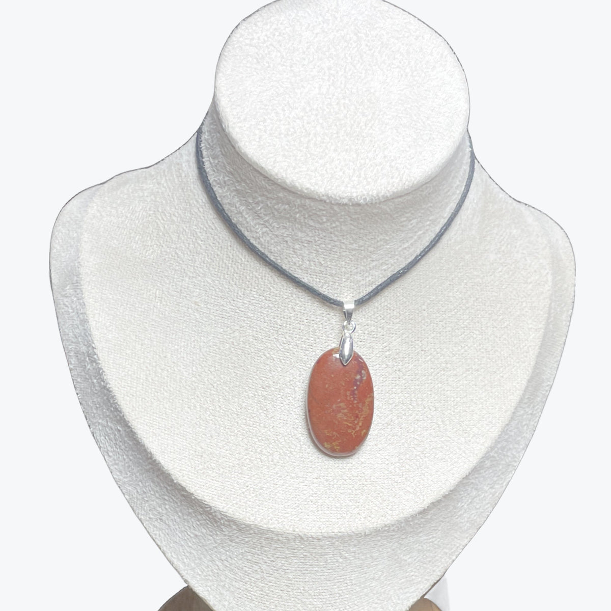 Pendentif jaspe rouge ovale – photo 4