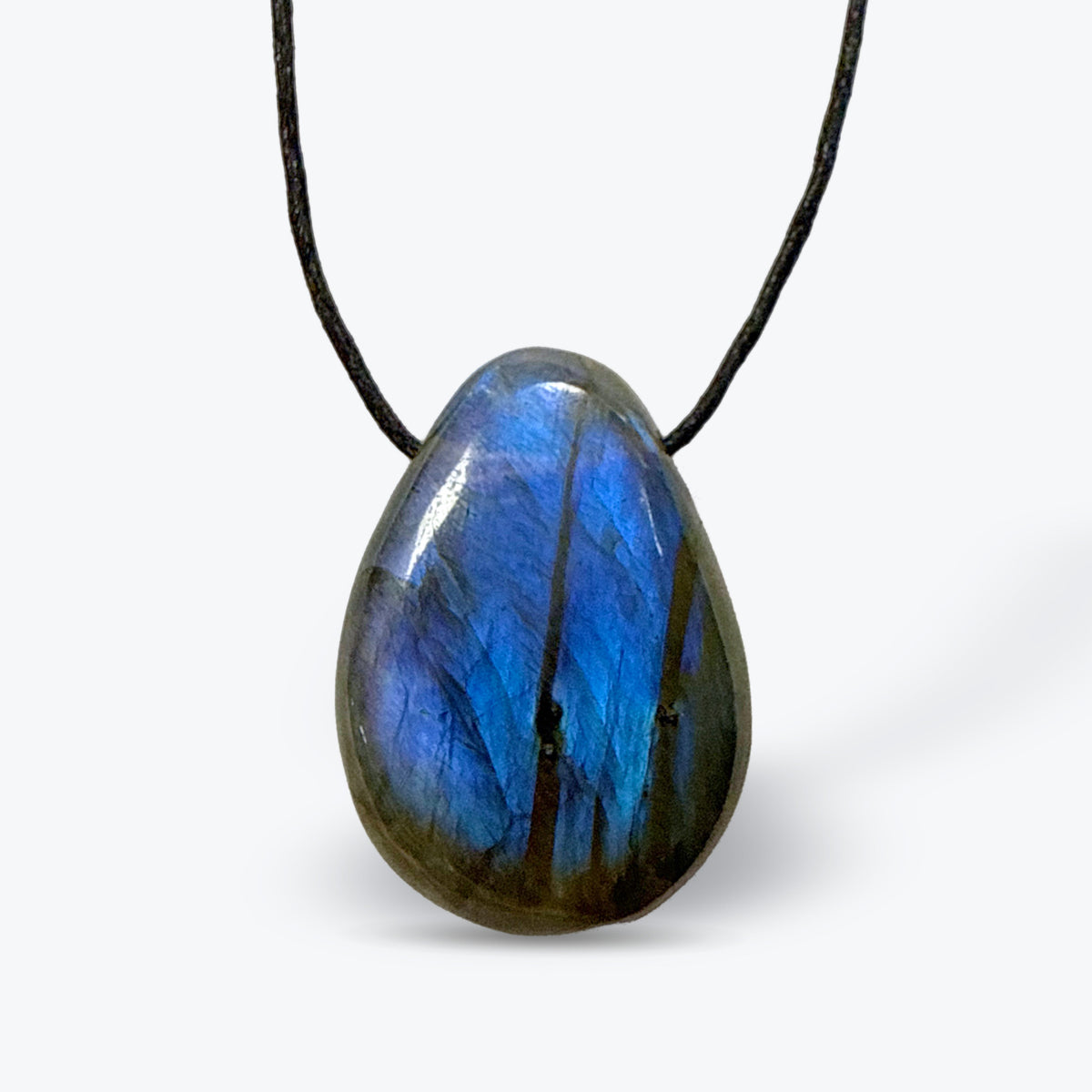 Pendentif en Labradorite Naturelle grise, percé sur le côté - Pièce unique