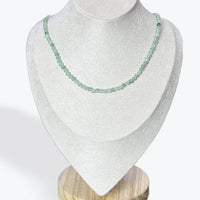 Collier Quartz Fraise Vert Facetté