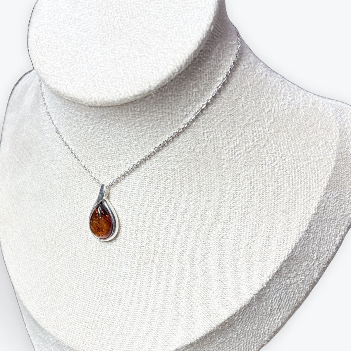 Pendentif Ambre Goutte - Argent 925