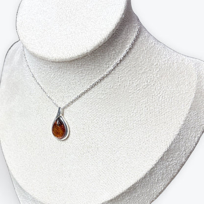 Pendentif Ambre Goutte - Argent 925