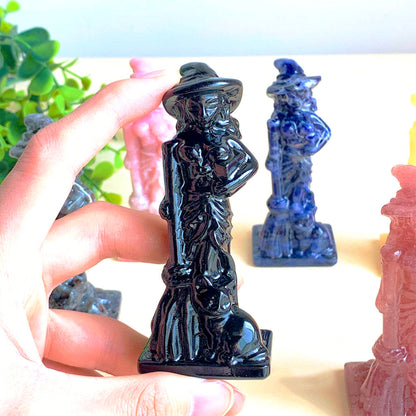 Sculpture Sorcière en Pierre Naturelle – 10 cm – Opale, Sodalite ou Obsidienne – photo 4