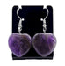 Boucles d'oreilles Coeur Améthyste 4cm