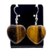 Boucles d'oreilles Coeur Oeil de Tigre 4cm