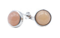 Boucles d'oreilles Argent 925 Pierre de Soleil ronde polie