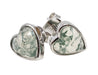 Boucles d'oreilles Argent 925 Agate Mousse Coeur
