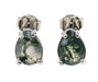 Boucles d'oreilles Argent 925 Agate Mousse Larme