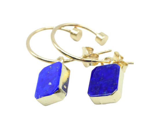 Boucles d'oreilles Argent 925 'Arche Doré' - Lapis Lazuli — Plaqué Or