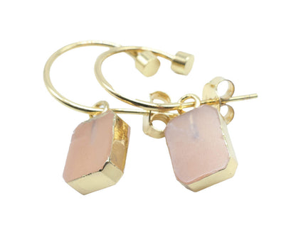 Boucles d'oreilles Argent 925 'Arche Doré' — Plaqué Or — Pierre de Soleil