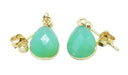 Boucles d'oreilles Argent 925 'Ondée Dorée' - Jade Vert