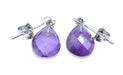 Boucles d'oreilles Argent 925 'Ondée Argentée' - Améthyste